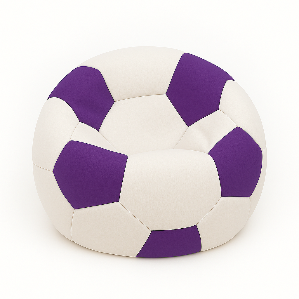 bean bag nogometna žoga belo-vijolična